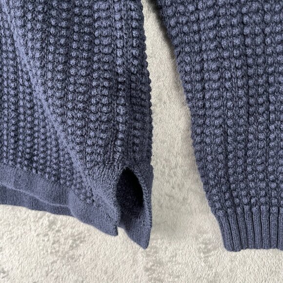 Liz Claiborne Chunky Knit V-Neck Sweater Women’s XLT Navy Preppy Academia Cozy - Picture 4 of 8